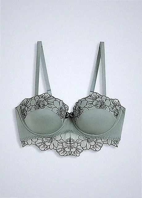 Neu Bügel-Balconette-BH Gr. 75 Cup C Graugrün Damen Unterwäsche Oberteil