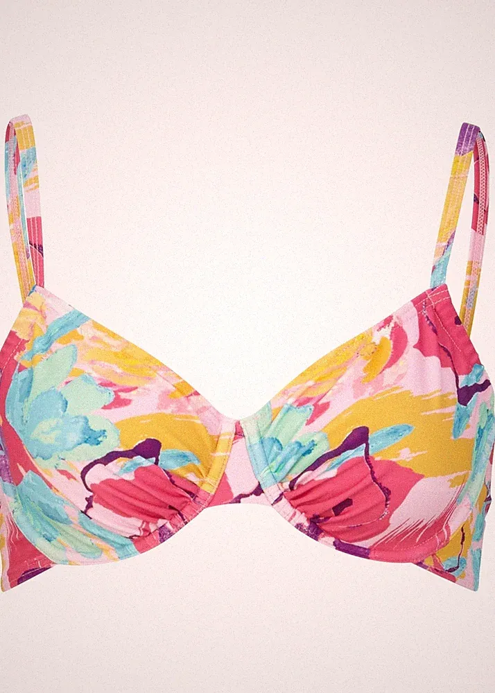 Neu Bügel Bikini Oberteil Gr. 80 Cup C Orange Lila Blau Damen-Bademode Bade-BH