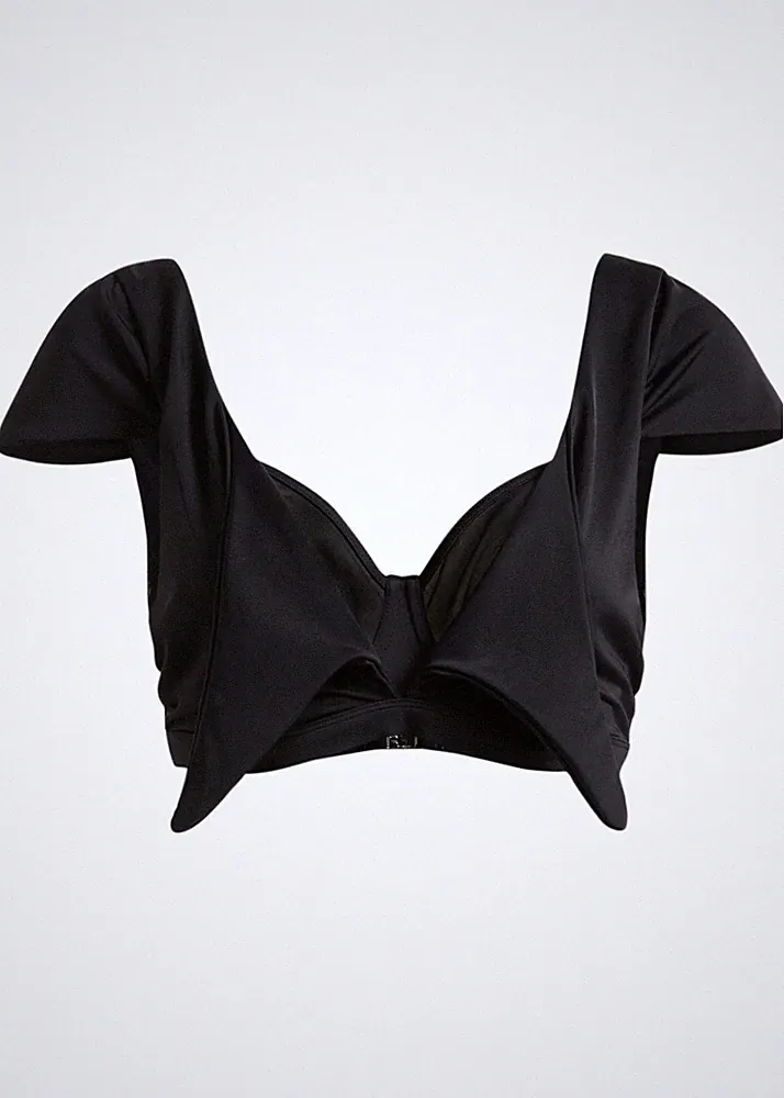Neu Bügel Bikini Oberteil Gr 90 Cup D Schwarz Bikinioberteil Bade-BH Schwimm-Bra