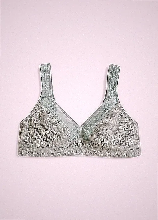 Neu Bügelloser BH Gr. (100) E Grün Damen-Bra Oberteil Dessous