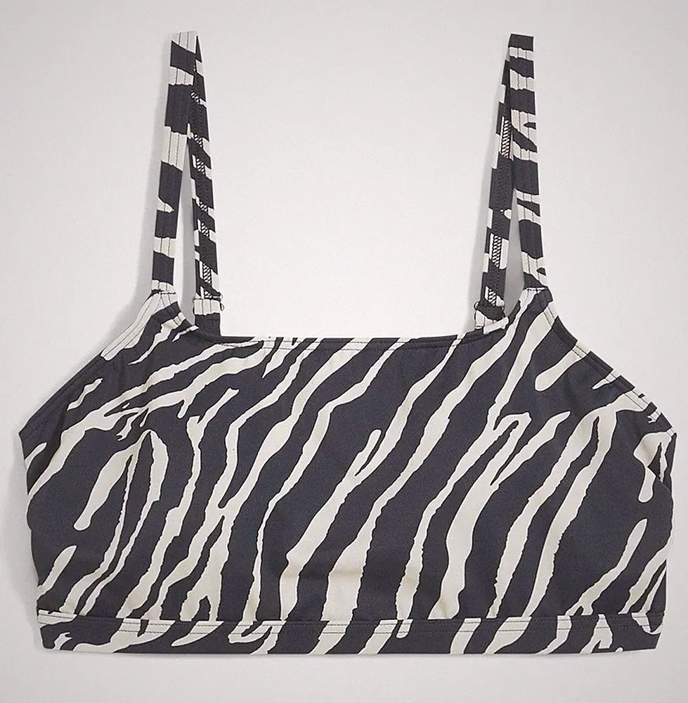 Neu Bustier Bikini Oberteil Gr. 40 Schwarz Beige Zebra Damenbademode Bade-BH