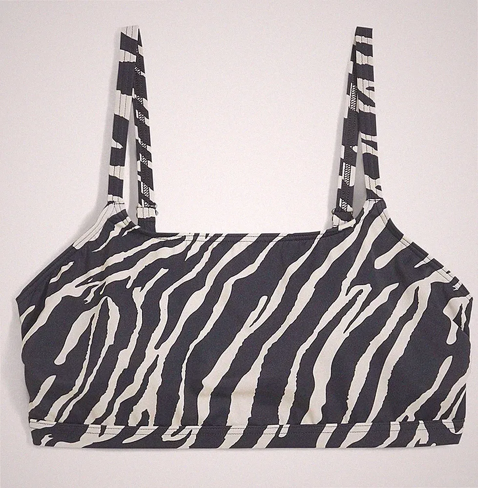 Neu Bustier Bikini Oberteil Gr. 44 Schwarz Beige Zebra Damenbademode Bade-BH