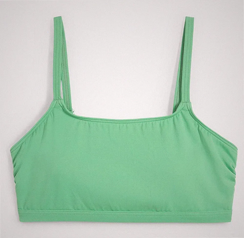 Neu Bustier Bikini Oberteil recyceltem Polyamid Gr. 38 Opalgrün Schwimm-Bade-BH