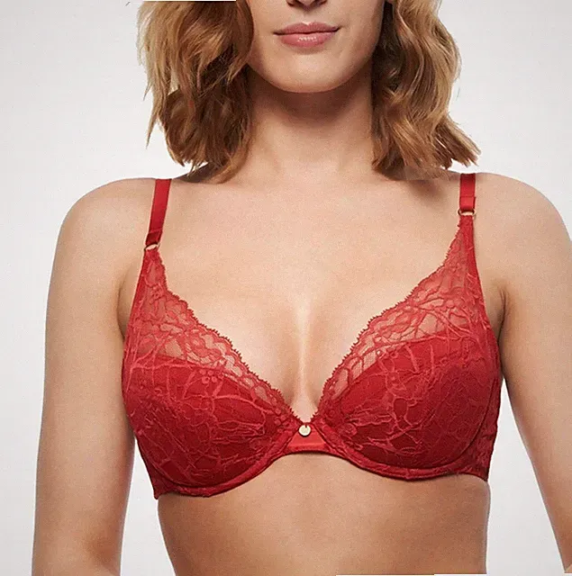 NEU Chantelle roter Plunge-BH 70D