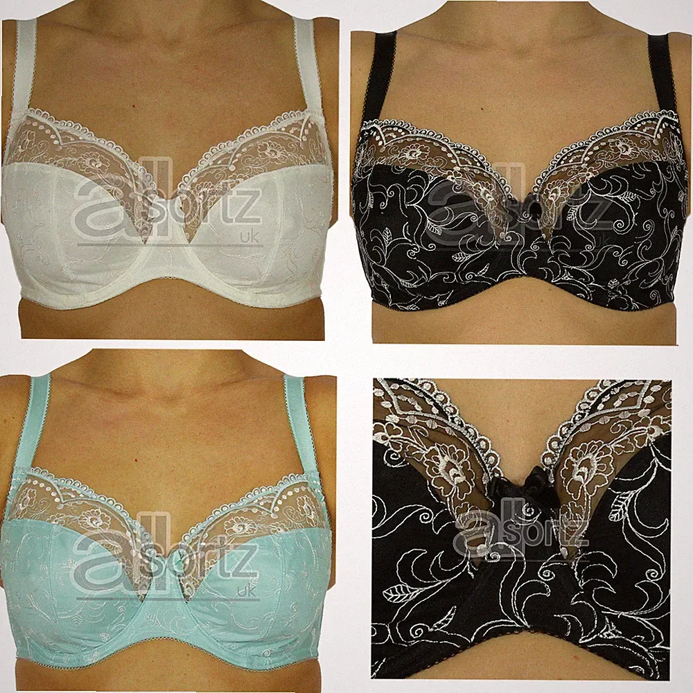 Neu Damen BHS Body Bliss Full Large Cup Bügel BH Schwarz Creme Mint Hübsch