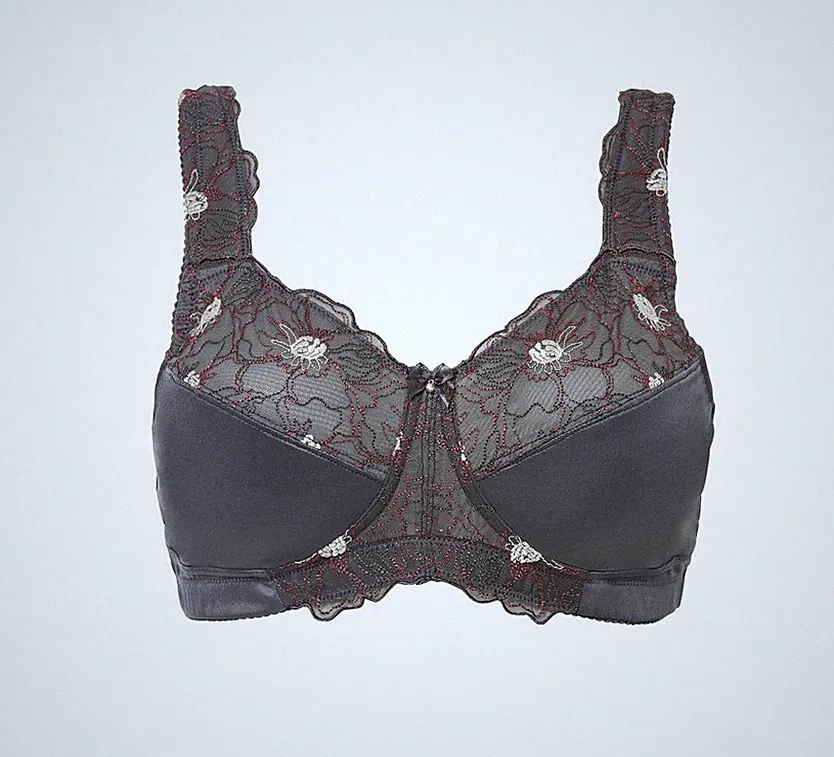 Neu Entlastungs BH Gr. (85) E Anthrazit Bra Oberteil Dessous