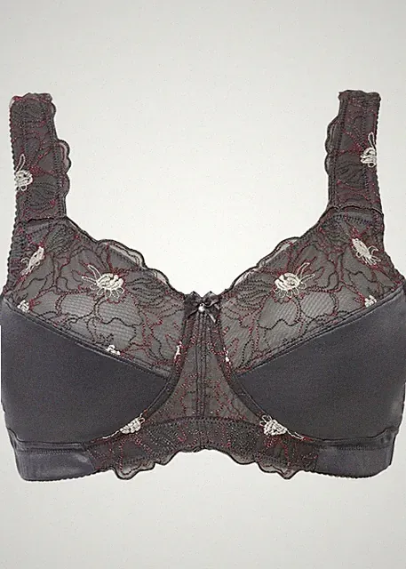 Neu Entlastungs BH Gr. (95) G Anthrazit Unterwäsche Bra Dessous Unterhemd