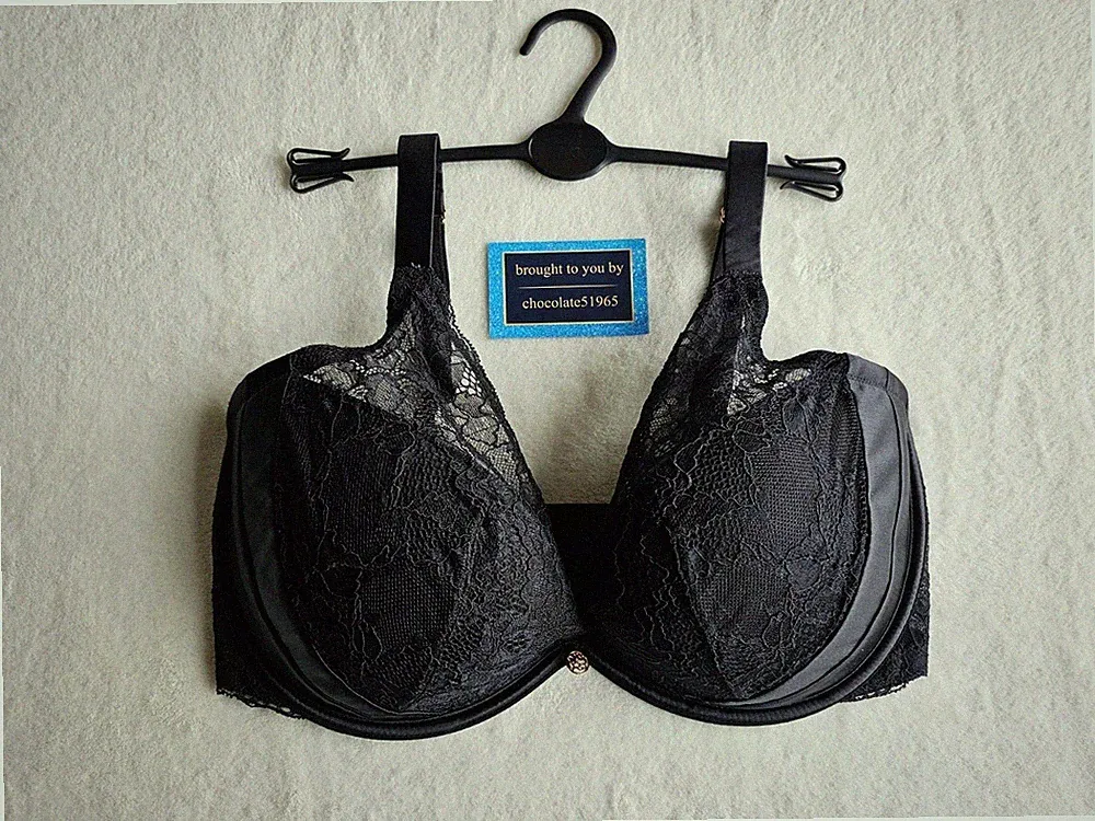 NEU EX M*S PLUNGE-BH MIT ROSENMOTIV DD+ LUXURIÖSER SEIDE + SPITZE HIGH APEX GRÖSSE 34 GG