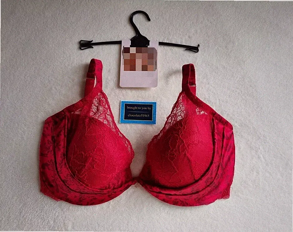 NEU EX M*S PLUNGE-BH MIT ROSENMOTIV, LUXURIÖSER SEIDE & SPITZE HOHER SPITZE GRÖSSE 36H