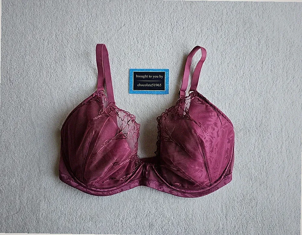 NEU EX M*S ROSE, LUXURIÖSER PLUNGE BH SEIDE + SPITZE GR 36DD in ANTIKROSA