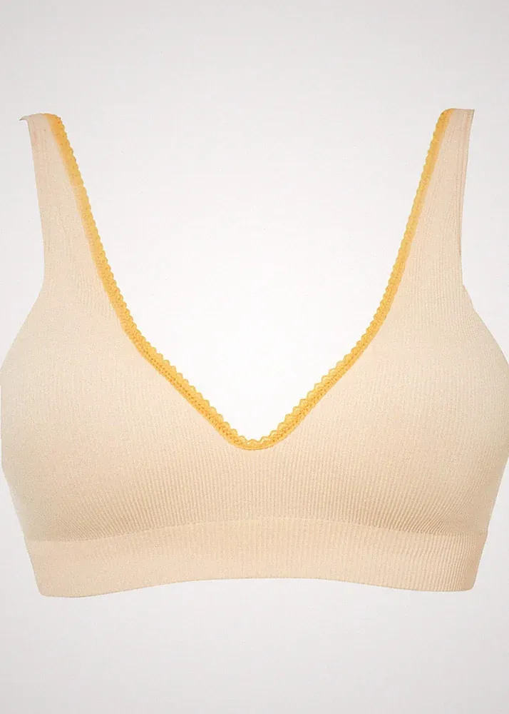 Neu Feel Comfort Seamless Schalen-BH Gr. (80) B Perlbeige Gelborange Damen-Bra