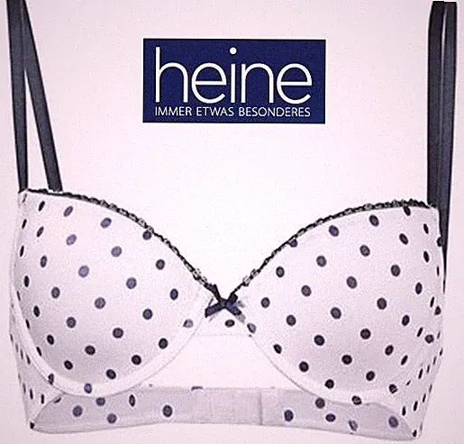 NEU FRECHER TUPFEN BH WATTIERTE SOFTSCHALEN 75 80 85 B HEINE weiss blau *185184
