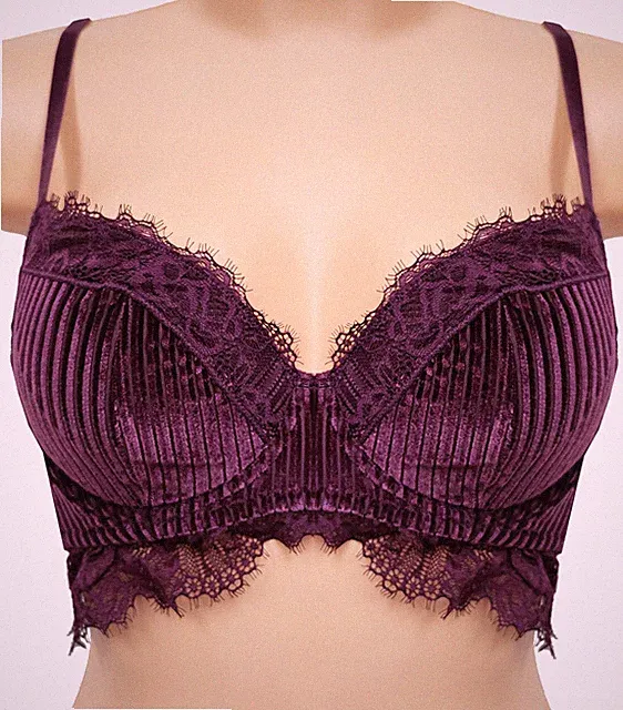 NEU / Intimissim irina lila Samt gepolsterter BH 75B UK 34B