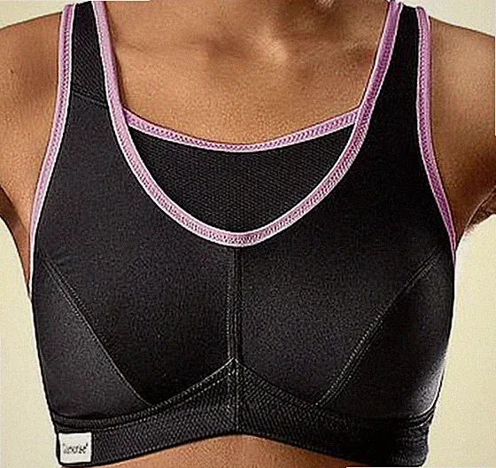 NEU KOMFORT SPORT-BH OHNE BÜGEL 80 C GLAMORISE schwarz pink *645623