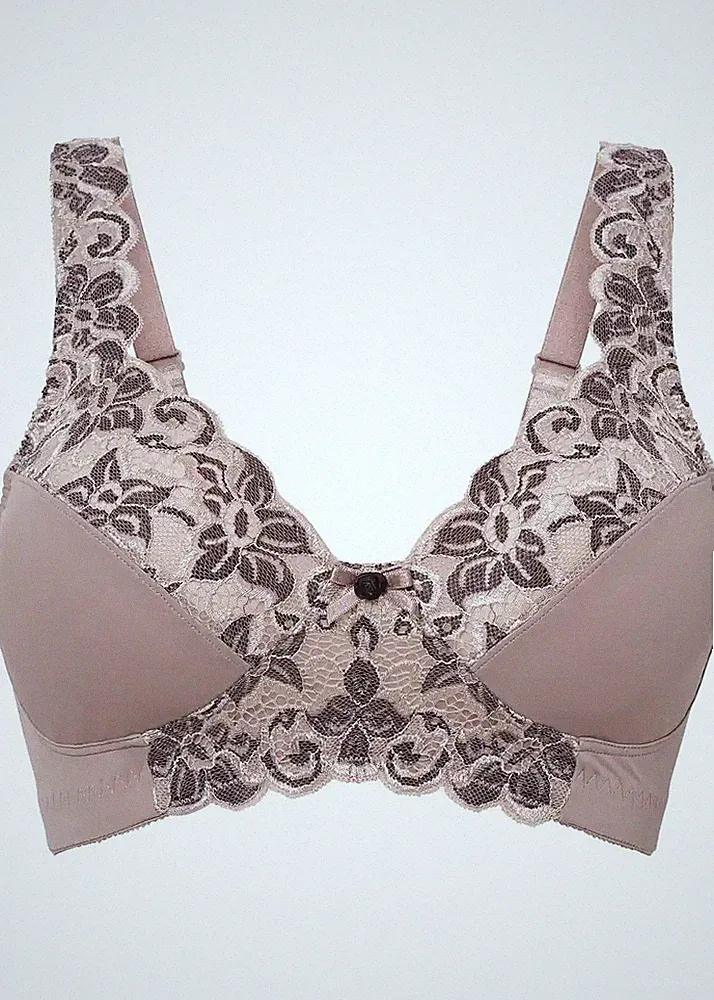 Neu Minimizer BH Gr. (110) C Silber Flieder Schwarz Unterwäsche Bra Oberteil