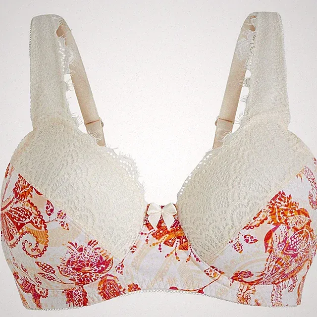 Neu Minimizer BH mit Bügel Gr. (75) E Creme Tieforange Damen-Unterwäsche Bra