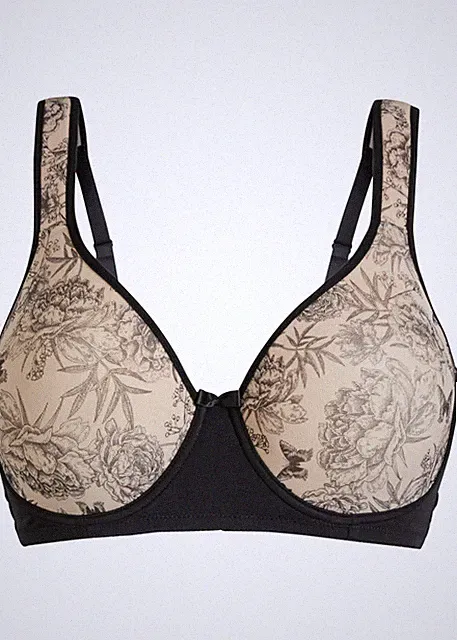 Neu Minimizer BH mit Bügel Gr. 80 Cup G Schwarz Kreidebeige Bra Unterhemd