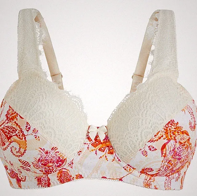 Neu Minimizer BH mit Bügel Gr. (80) F Creme Tieforange Damen-Unterwäsche Bra