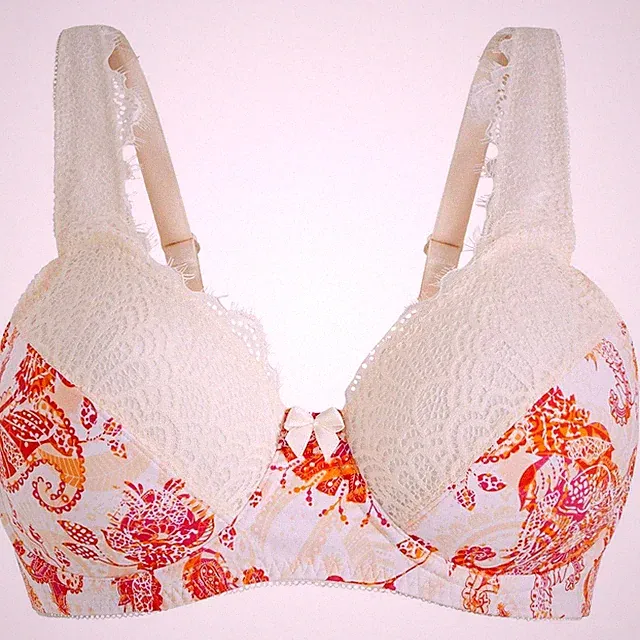 Neu Minimizer BH mit Bügel Gr. (95) E Creme Tieforange Damen-Unterwäsche Bra