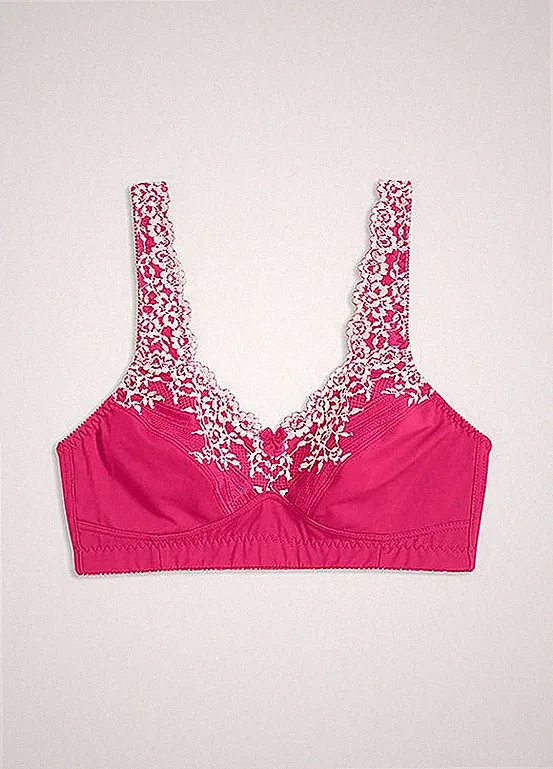 Neu Minimizer-BH ohne Bügel Gr. 85 Cup E Rot Weiß Damen-Unterwäsche Bra Oberteil
