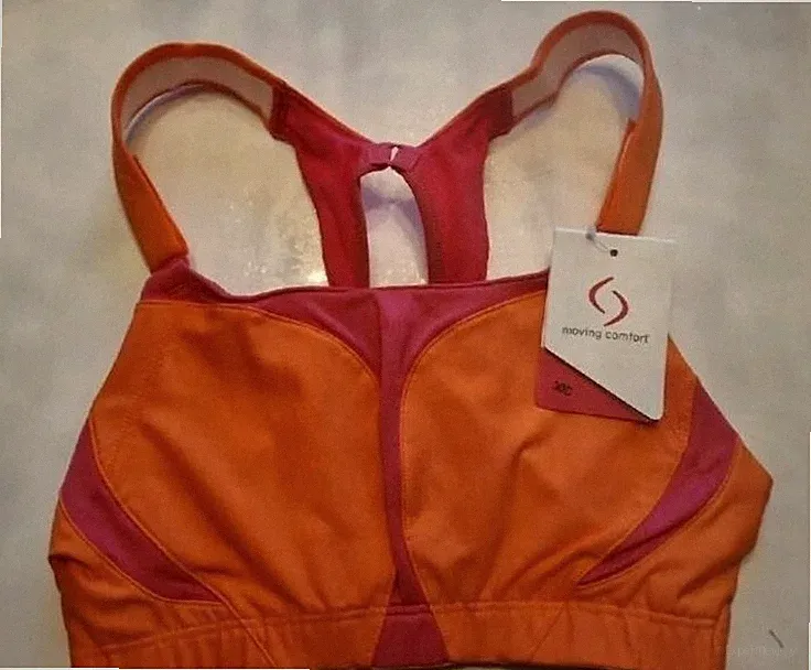 NEU moving comfort 'ENDURANCE RACER' Sport BH Gr. 65C ORANGE PINK