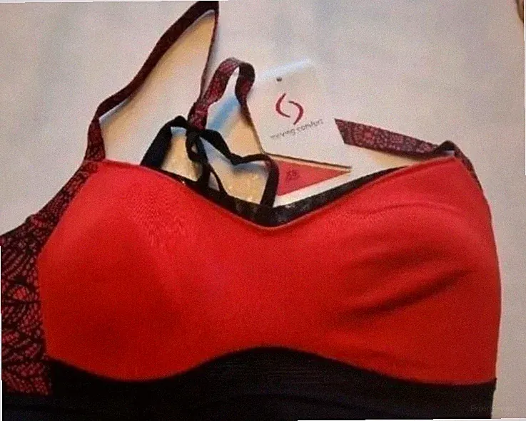NEU moving comfort 'FINEFORM' Gr. 65D Sport BH Schwarz/Rot