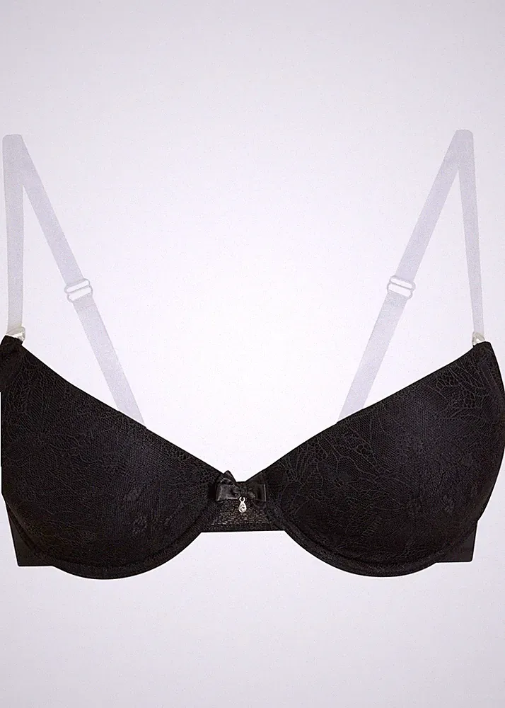 Neu Multiway-Schalen BH mit transparenten Trägern Gr. (85) B Schwarz Damen-Bra