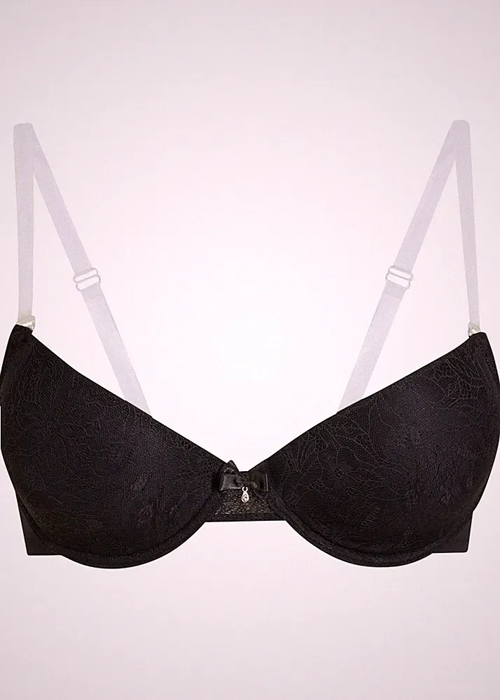 Neu Multiway-Schalen BH mit transparenten Trägern Gr. (85) C Schwarz Damen-Bra