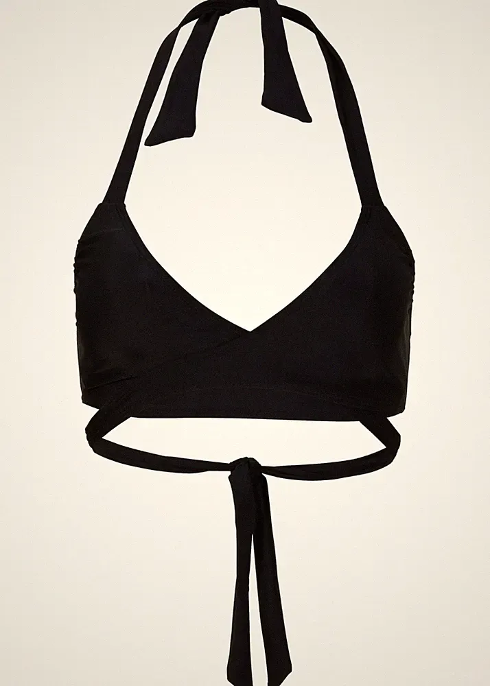Neu Neckholder Bikini Oberteil Gr. 42 A+B Schwarz Damen Schwimm-Bade-BH