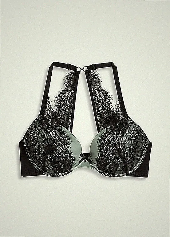 Neu Schalen BH Gr. 95 Cup B Grün Schwarz Damen-Bra Oberteil Dessous