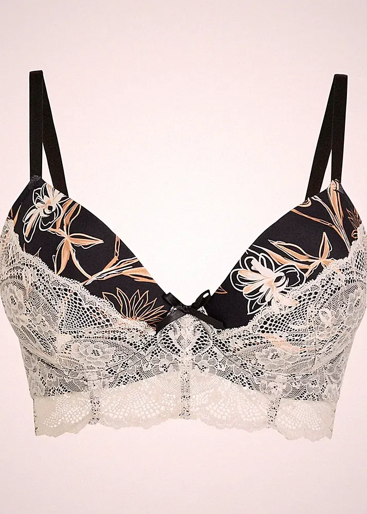 Neu Schalen BH mit Bügel Gr (95) D Cremeweiß Gold Bra Dessous Unterhemd Oberteil