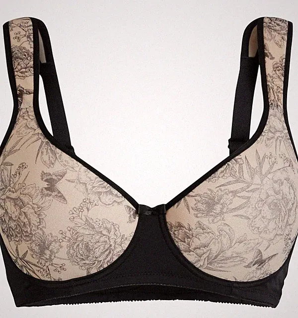Neu Spacer Schalen Bügel-BH Gr 100 Cup C Schwarz Kreidebeige Damen Bra Oberteil