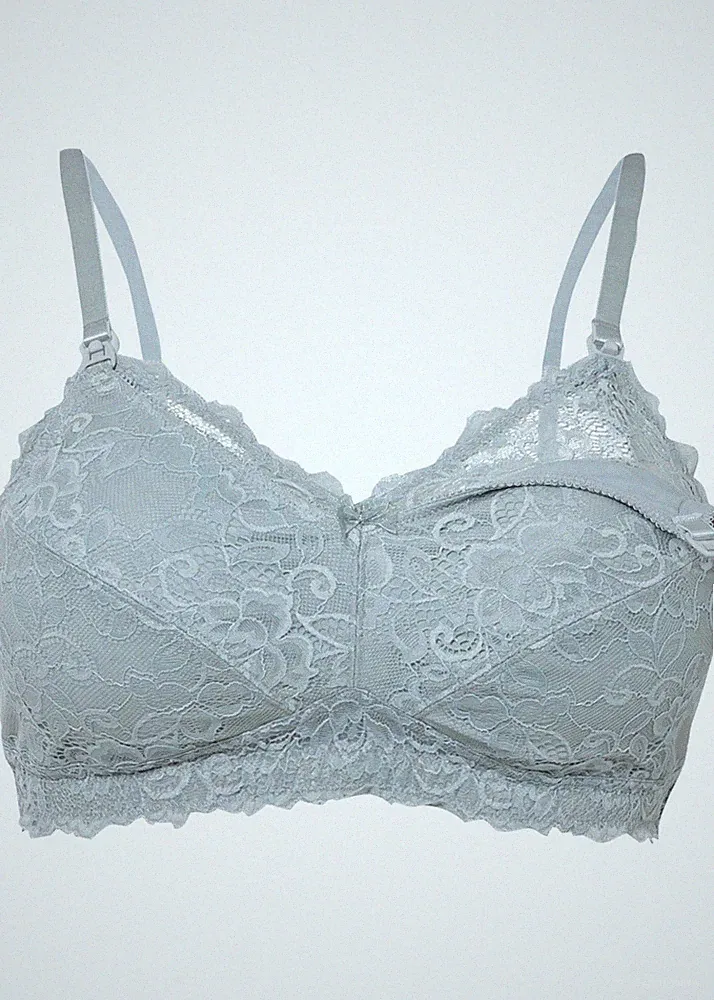 Neu Still-BH mit Bio-Baumwolle Gr. 100 (D) Silbergrau Bra Oberteil Unterwäsche