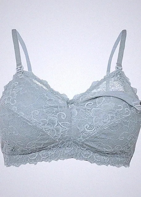 Neu Still-BH ohne Bügel Gr. (95) E Silbergrau Unterwäsche Bra Unterhemd Oberteil