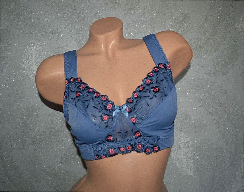 ♥NEU♥ Stylischer MINIMIZER BH von BONPRIX mit Mesh & Satin in blau, Gr. 85 C
