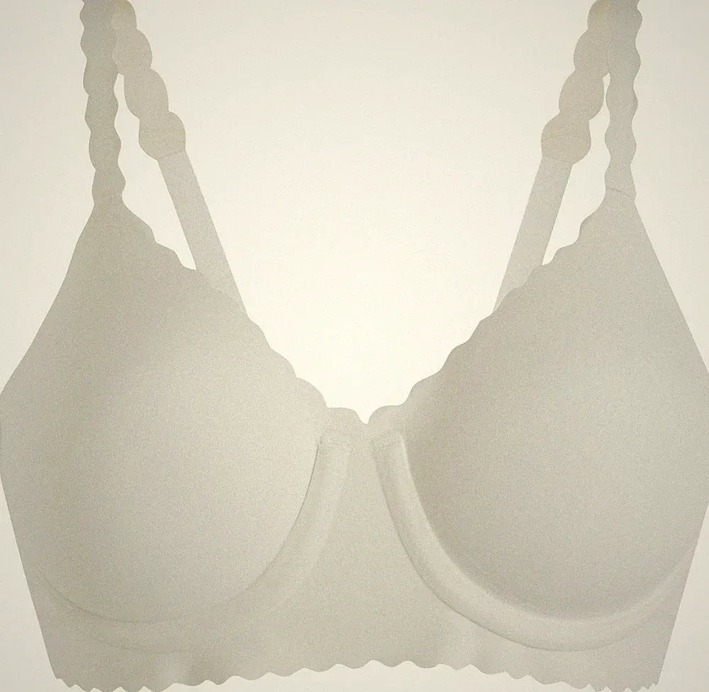 Neu T-Shirt BH mit Bügel Gr. (90) C Wollweiß Damen-Unterwäsche Bra Unterhemd