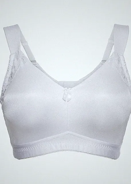 Neu T-Shirt Entlastungs-BH ohne Bügel Gr. 80 Cup C Weiß Damen-Bra Unterwasche