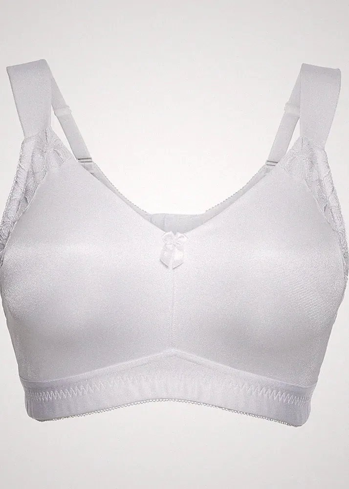 Neu T-Shirt Entlastungs-BH ohne Bügel Gr 85 D Weiß Damen-Bra Unterwasche