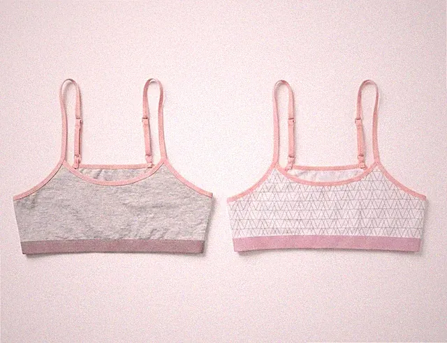 NEU & UNGETRAGEN: 2er Set Komfort-Bustiers Soft-BHs Grau & Geometrisches Muster