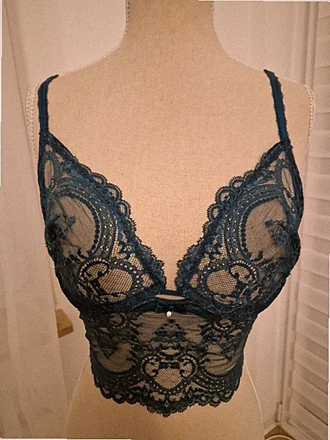 NEU ❤️Wacoal Chrystalle Longline BH Bügel Spitze Dunkelgrün L