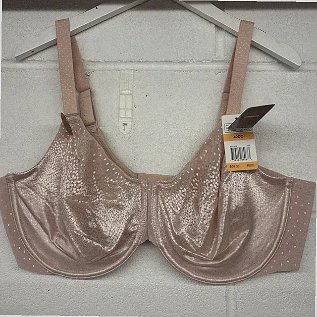 Neu Wacoal Sz 40DD Bügel Pink Bh Netz # 855303 Rücken Glätten