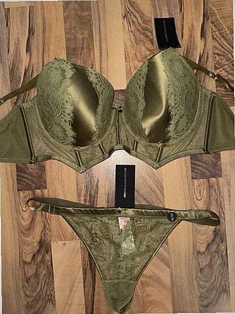 Neues HUNKEMÖLLER BH-Set Amelie Grün - 95E - XL BH & String
