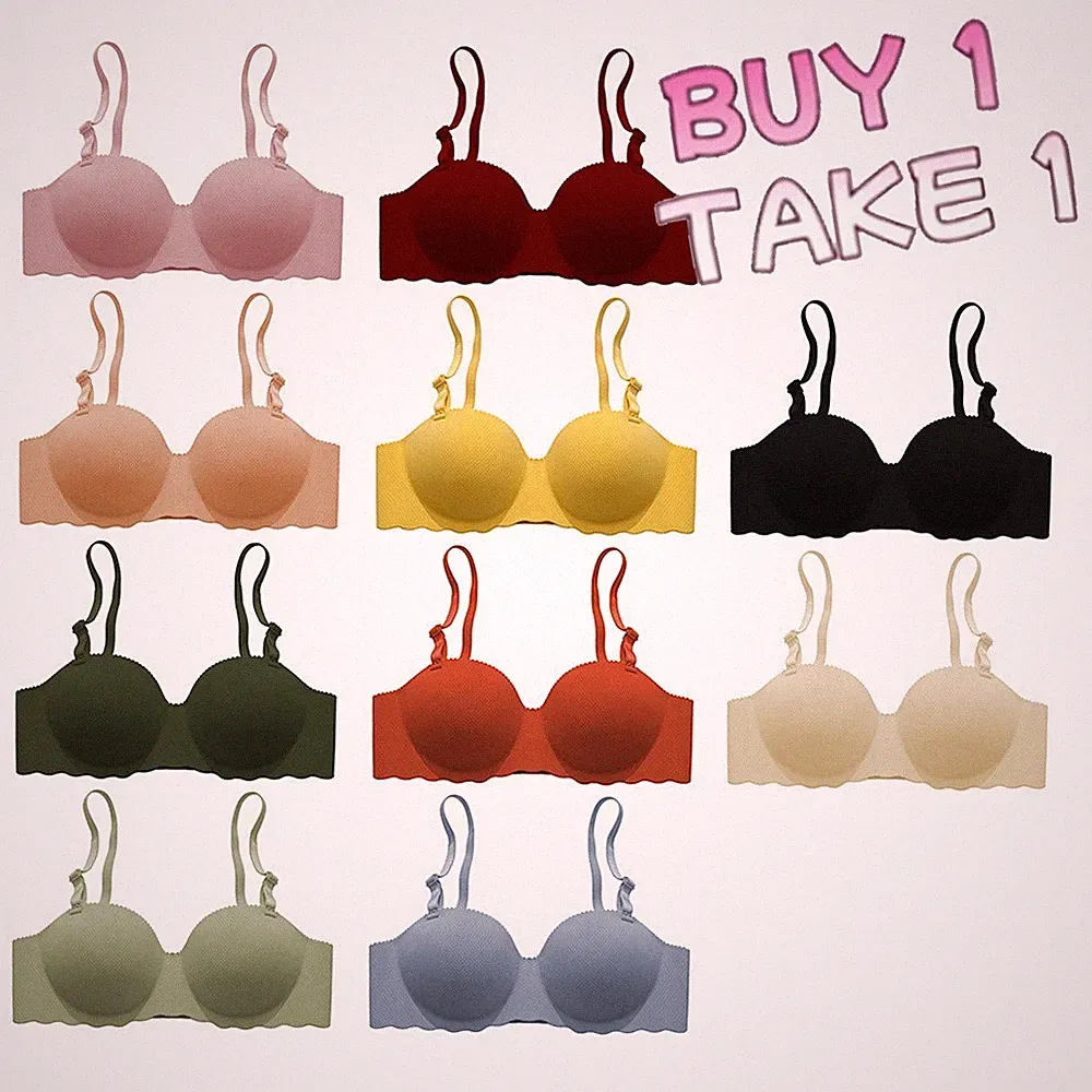 New Style Damen Nahtloser BH Push Up für kleine Brust Ohne Stahlring 2er Pack