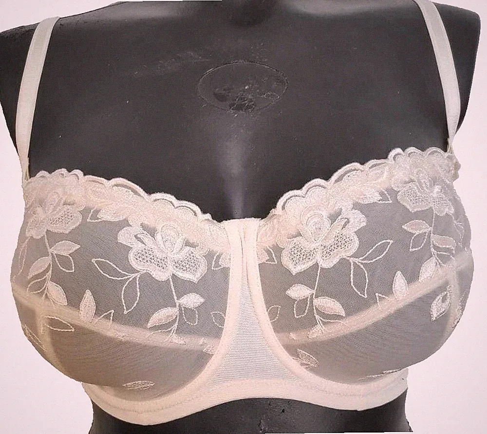 Next Intimates Lace Bandeau Bügel BH Gr.70H UK32G Creme Spitze Bestickt Multiway