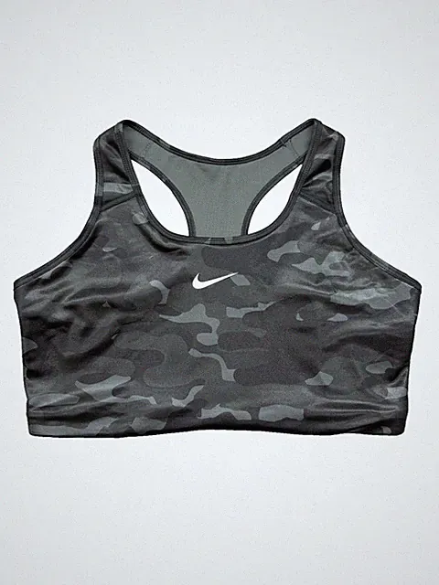 Nike Black Camo Sport BH XXL High Neck Medium Support Dri-Fit