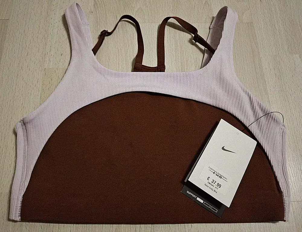 Nike Damen Sport BH, Größe S, Farbe Braun, Rosa, Neu Mit Etikett