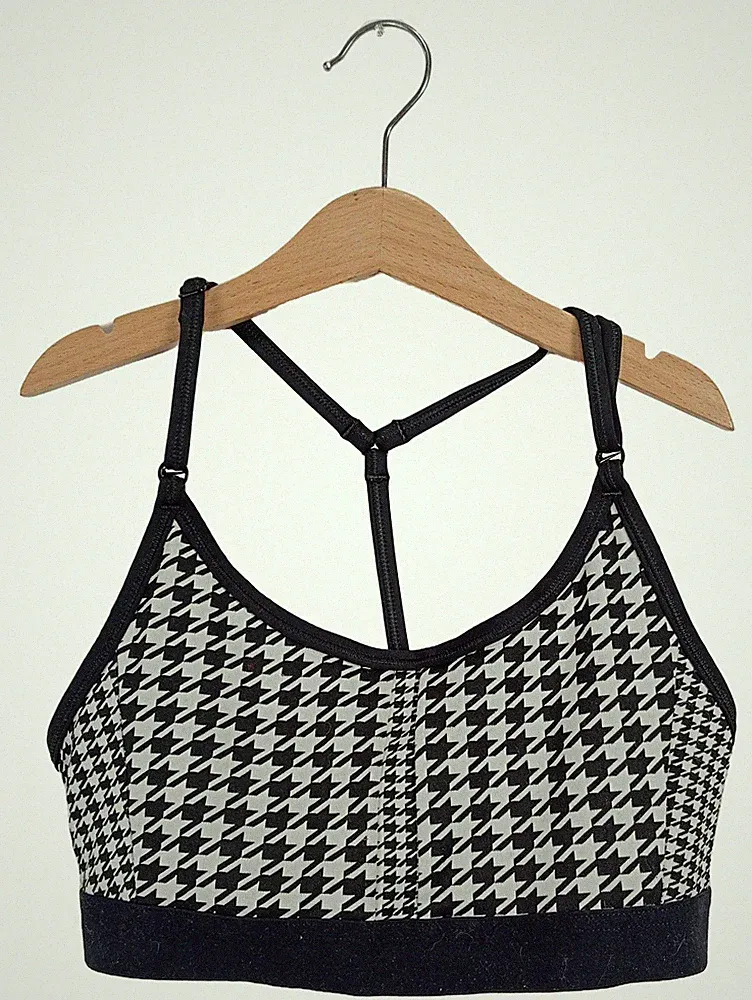 Nike Damen Sport BH Pepita-Muster Schwarz Weiß Gr. S Racerback