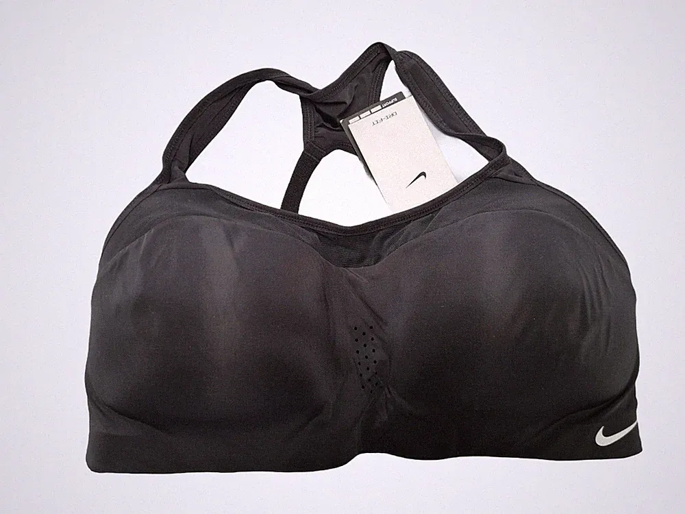Nike Sport BH Bustier Sportbh mit Ringerrücken schwarz Polster (4148) NEU