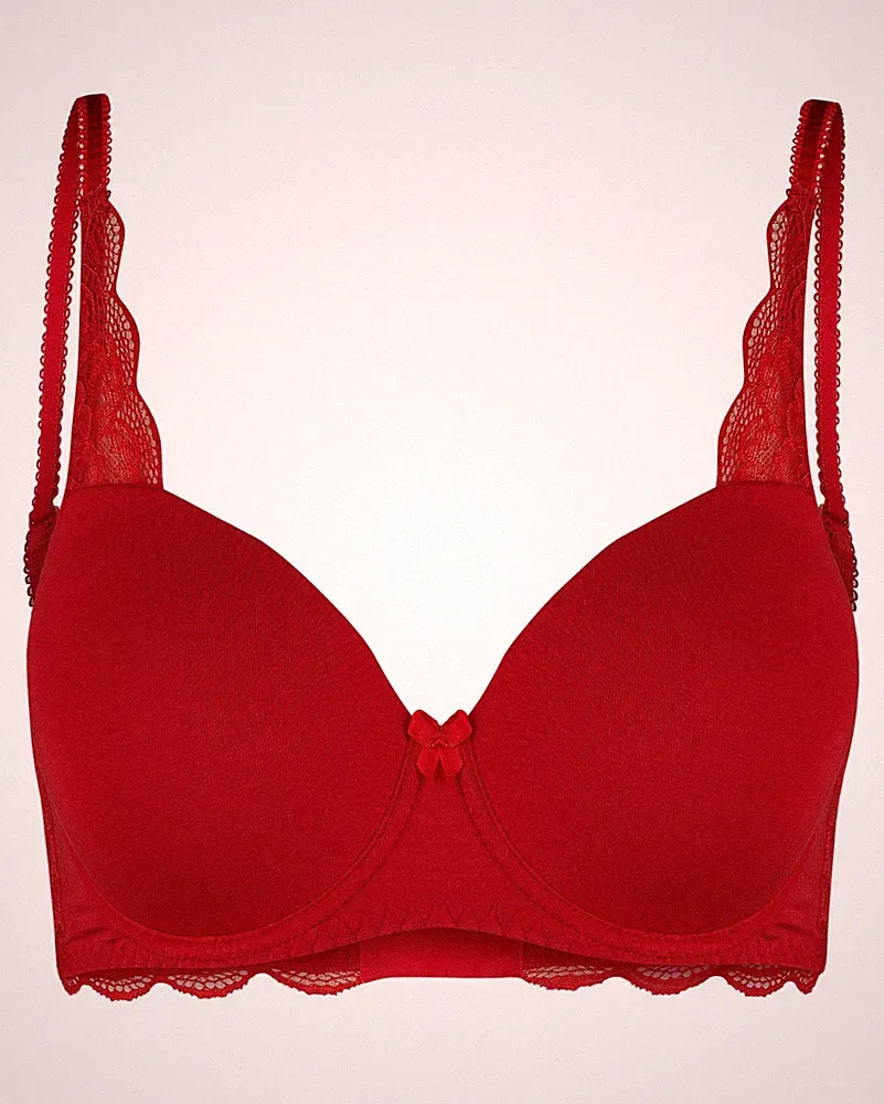 Nina von C. Damen BH rot Schalen-BH mit Bügel T-Shirt bequem 16511250