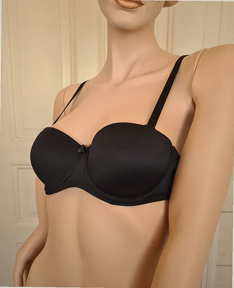 Norddiva Push-Up BH Balconette Bandeau Bra Bügel-BH | Schwarz | Gr. 75B NEU